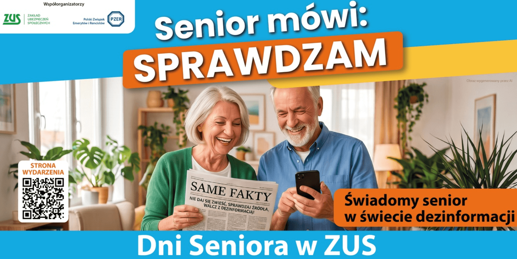 ZUS: „Senior mówi: SPRAWDZAM. Świadomy senior w świecie dezinformacji”